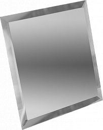 Квадратная зеркальная серебряная с фацетом КЗС1-15 15х15