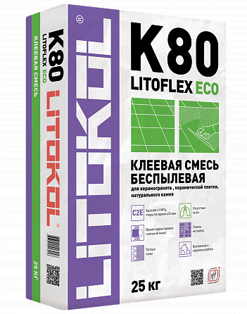 Litokol LITOFLEX К80 ECO клеевая смесь беспылевая 25kg