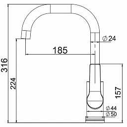 Сантехника  Смеситель для кухни Нобиа/NOBIA N3063702LPT