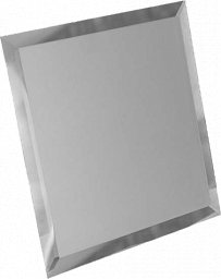 Квадратная зеркальная серебряная матовая с фацетом 10мм КЗСм1-01 - 180х180 мм/10шт