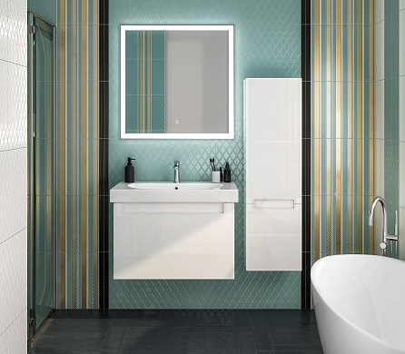 Kerama Marazzi Раковина Buongiorno/Бонджорно подвесная/мебельная 80, белая глянцевая