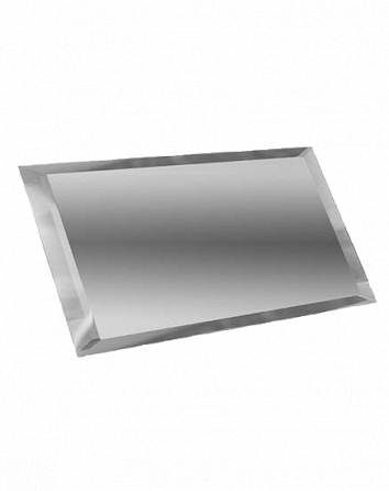 ДСТ Прямоугольная зеркальная серебряная с фацетом 10мм ПЗС1-02 - 480х120 мм/10шт Зеркальная плитка