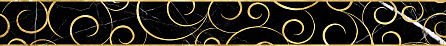 LB-Ceramics Бордюр Флорал неро 1506-0160 6х60 Миланезе дизайн