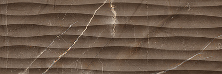 Керамическая плитка LB-Ceramics настенная марроне волна 1064-0164 20х60 Миланезе дизайн
