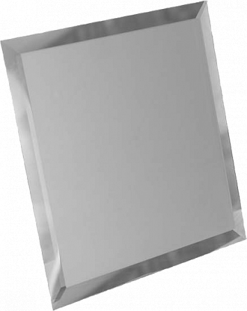 ДСТ Квадратная зеркальная серебряная с фацетом 10мм КЗС1-04 - 300х300 мм/10шт Зеркальная плитка