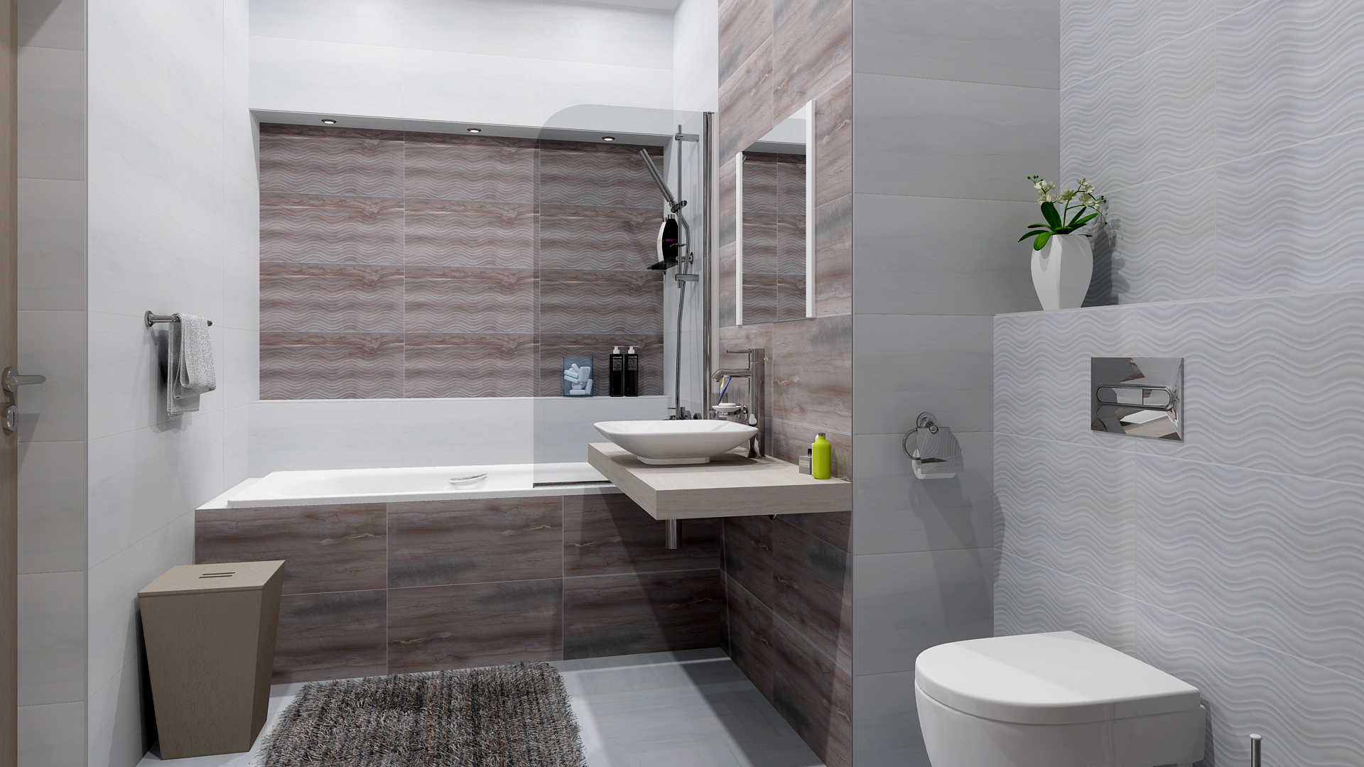 плитка 60 120 дизайн ванной комнаты